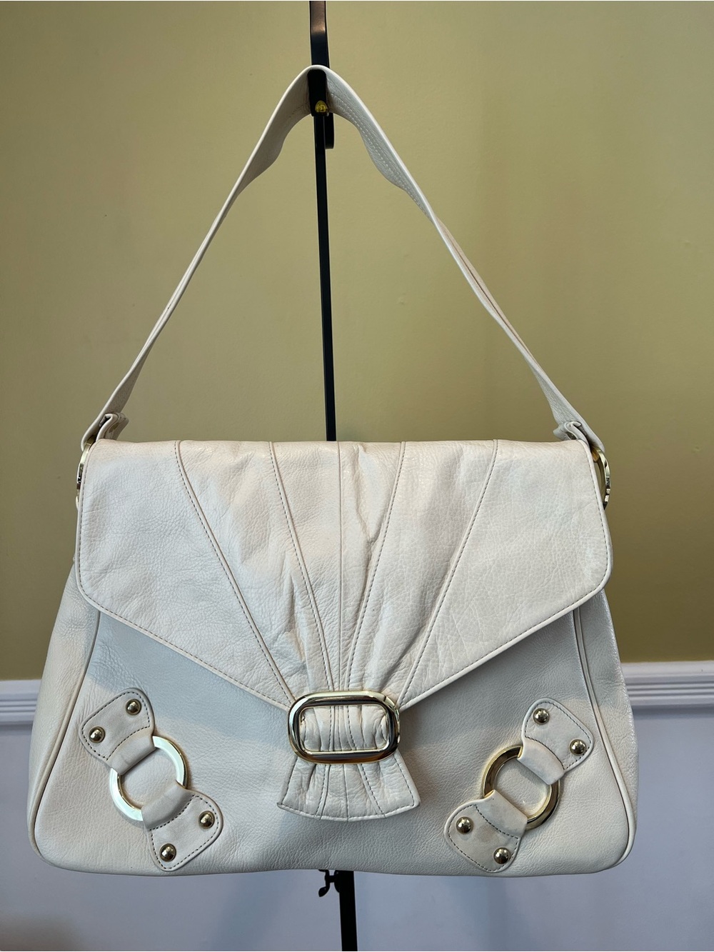 💙 KRINA Y2K Cream Leather Shoulder Bag